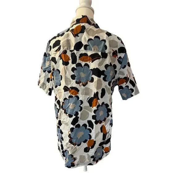 GAP mens shortsleeve button up shirt with artsy floral print medium - Picture 4 of 6